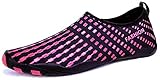LeKuni Badeschuhe Damen Herren Schwimmschuhe Kinder Surfschuhe Barfuß Schuhe Wasserschuhe Strandschuhe Aquaschuhe rutschfeste Neoprenschuhe(1761Rose，39EU)