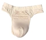 Ajusen Sexy G-String, künstliche Vagina Verstecken Gaff, Crossdresser Shemale Gr. XXL, Hautfarben