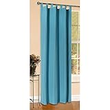 Vorhang Blickdicht Matte unifarbene Gardine mit Schlaufen. Aus edlem Microsatin Micofaser-Gewebe, 225x140, Türkis, 20400