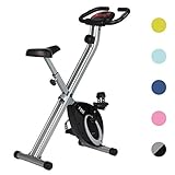 Ultrasport Heimtrainer F-Bike Advanced, LCD-Display, klappbarer Hometrainer, verstellbare Widerstandsstufen, mit Handpulssensoren, faltbarer Fahrradtrainer, für Sportler und Senioren