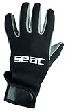 Seac Unisex-Erwachsene Amara Comfort 1,5 mm Neopren-Tauchhandschuhe für Tauchgänge und Freitauchen, Schwarz, M