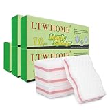 LTWHOME Netter rosafarbener Zwischenschicht magischer Reinigungs-Wellen Art Schwamm Melamin Schaum mit hoher Dichte 10 x 6 x 2.5cm (Packung mit 50)