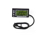 Runleader RL-HM028A Wasserdichter induktiver Drehzahlmesser mit hintergrundbeleuchtetem Display des Betriebsstundenzählers für alle Benzinmotoren ATV Dirtbike Motorrad Außenborder Schneemobil