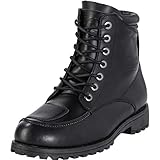 Spirit Motors Motorradschuhe, Motorradstiefel kurz Urban Lederschuh 3.0 mit Zipper, atmungsaktives Innenfutter, Knöchelschutz, Schaltverstärkung,Schwarz,41 EU