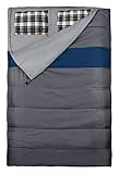 Explorer Schlafsack 220 x 150/75 cm DUO Deckenschlafsack Doppelschlafsack (auch als 2Einzelschlafsäcke nutzbar) Sommerschlafsack +/-0°C Outdoor Camping 4624, grau/blau