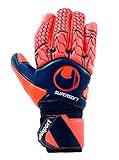 uhlsport Torwarthandschuhe Next Level-Supersoft-In den Größen 6-11 Innenhand Keeper-Handschuhe entwickelt mit Profis-Optimaler Halt und Grip, langlebig-Marine/Fluo rot, 9