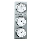 Barigo Außen Wetterstation Edelstahl Gebürstet Barometer Thermometer Hygrometer Analog