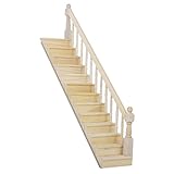 TOOGOO Puppenhaus Holztreppe Treppe Stringer Schritt mit der rechten Handlauf Pre Assembled