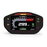 KKmoon Motorrad Drehzahlmesser LCD Digital Display 0-14000 RPM 18V Tacho 299 km/h Hintergrundbeleuchtung Kilometerzähler Tachometer für 1,2,4 Zylinder Motorrad