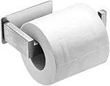 Auxmir Toilettenpapierhalter ohne Bohren, Klopapierhalter Edelstahl Papierhalter Selbstklebend für Badezimmer Toilette Küche, Rostfrei, Silber