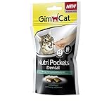 GimCat Nutri Pockets Dental - Knuspriger Katzensnack mit cremiger Füllung und funktionalen Inhaltsstoffen - 1 Beutel (1 x 60 g)