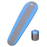 iNeibo Luftmatratze selbstaufblasende Isomatte für Camping, Strand und Outdoor mit integrierter Pumpe. Größe 186x56x4cm Blau Grau