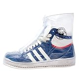 Matsch Fun - Fahrrad Regenschutz, Schuhüberzieher, 100% wasserfest, perfekt zum Fahrradfahren, Wandern und Gassi Gehen, saubere Schuhe, Regenüberschuhe, XL 43-44,transparent,Etikette: 315