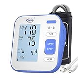 Digitales Automatisches Blutdruckmessgerät für Oberarm - Blutdruck messgeräte für Blutdruck und Herzfrequenz, 2x120 Speicherkapazität, Hintergrundbeleuchtung Großes LCD-Display