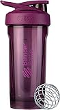 BlenderBottle Strada - Tritan - Trinkflasche mit BlenderBall, geeignet als Eiweiß / Protein Shaker, Wasserflasche, BPA frei, skaliert bis 600 ml, Fassungsvermögen 820 ml, plum, 273 g