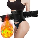 WOSTOO Bauchweggürtel,Taille Trimmer Fitness Gürtel zur Fettverbrennung Verstellbarer Fitnesstraining Abnehmen Waisttrainer Taillenformer Bauchgürtel für Herren und Damen - Schwarz