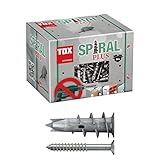 TOX Gipskartondübel Spiral Plus 37-4 mit Senkkopfschraube 4,5 x 50 mm, für einlagige und doppelbeplankte Gipskartonplatten, 50 Stück, 068101041