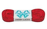 Red 108 Inch Waxed Skate Lace - Derby Laces for Roller Derby, Hockey and Ice Skates, and Boots by Derby Laces