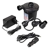 Gaetooely ODIAL (R) EU-Stecker Elektrische Luftpumpe DC12V / AC230V Aufpumpen Deflate Pumpen Auto Inflator Elektropumpe mit 3 Duesen