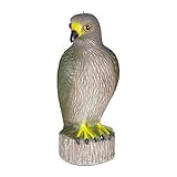 Relaxdays Vogelschreck Adler, sitzend, Stellen & Hängen, Dekofigur, Taubenschreck für Garten, Balkon, Terrasse, braun