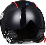 ARMOR Helmets AV-84 Motorrad-Helm, ECE Visier Leather-Design Schnellverschluss Tasche, XS (53-54cm), Mehrfarbig/Booster