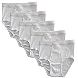 HERMKO 3248 5er Pack Herren Slip mit Eingriff Doppelripp aus Bio-Baumwolle, Größe:D 6 = EU L, Farbe:weiß