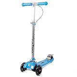 FunTomia Mini-Scooter Kinder Roller Tretroller Kickscooter mit LED Rädern und Sound Miniroller Cityroller (blau)