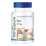 Bor Tabletten 3mg (Boron) als Natriumtetraborat - vegan - Spurenelement - ohne Magnesiumstearat - 120 Tabletten