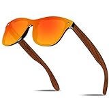KITHDIA Herren Damen Natürlich Holz Polarisierte Sonnenbrille Verspiegelt Linse WL23