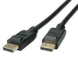 ROLINE Displayport Kabel v1.3 | Video und Audio-Übertragung DP zu DP | Anschluss männlich | Schwarz 2 m