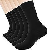 coskefy Socken Herren Damen 6 Paar Business Socken Herren 43-46 39-42 35-38 47-50 Baumwoll Socken Atmungaktive Anzug Socken Klassische Socken