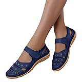 Carrymee Damen Sandalen Sommer Aushöhlen Atmungsaktive Geschlossene Wander Sandalen Frauen Sommerschuhe Casual Elegante Sandalen rutschfeste Pantoletten Sommer Hohlschuhe Sandalen Flache Schuhe