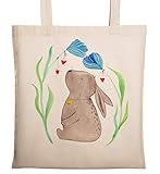 Mr. & Mrs. Panda Einkaufstasche, Beutel, Tragetasche Hase Blume - Farbe Transparent