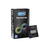 Durex Performa Kondome – Aktverlängernde Kondome mit 5% benzocainhaltigem Gel für länger andauerndes Sexvergnügen – 14er Pack (1 x 14 Stück)