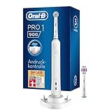 Oral-B Pro 1 900 Elektrische Zahnbürste, für eine sanfte Reinigung am Zahnfleischrand, 2 Aufsteckbürsten, weiß