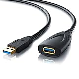 CSL-Computer 5m USB 3.0 Repeater Verlängerungskabel Extension Cable aktiv mit Signalverstärkung - Signalverstärker Repeater - Super Speed Verlängerung - schwarz