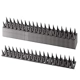 EXLECO 14 Pcs Vogelabwehr Taubenabwehr, 4,6 Meter Vogelabwehr Spikes 3 Reihig Kunststoff Tierabwehr Spikes für Katze, Spatzen, Marder, Zaun, Fensterbank, Dach | Grau | Upgrad