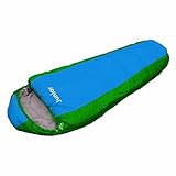 EXPLORER Kinder Schlafsack JUNIOR 170 x 70 x 50 cm Mumienschlafsack Camping Outdoor, grün / blau, 4630