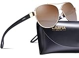 Carfia Polarisierte Sonnenbrille für Frauen, UV-Schutz, Sicherheitsbrille, Outdoor, ultraleichter Komfortrahmen, (Braune Verlaufslinse), Einheitsgröße
