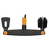 Fiskars Dachrinnenreiniger mit individuell einstellbarer Bürste und Schaber, Breite: 4,5 cm, Schwarz/Orange, QuikFit, 1001414