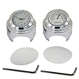 WINOMO 2pcs 22-25mm Motorrad-Lenkstange-Vorwahlknopf-Taktgeber und Thermometer für Yamaha Kawasaki Honda Suzuki (Weiß)