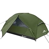 Forceatt Zelt 2-3 Personen Camping Zelt, 2 Doors Wasserdicht & Winddicht & Insektensicher 3-4 Saison Ultraleichte Rucksack Zelt für Trekking, Camping, Outdoor. (3 Personen Dunkelgrün)
