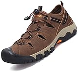 SAGUARO Wandersandalen Herren rutschfest Atmungsaktive Geschlossene Sandalen Männer Outdoorsandalen Trekkingsandalen Braun Gr.45