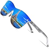 KITHDIA Polarisierte Sonnenbrille Herren Damen Aluminium Magnesium Metallrahmen S8203