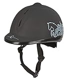 Kerbl Cavalliero Reithelm Beauty VG1, Jugendlich Trendiger Reiterhelm, Schwarz, 52-55