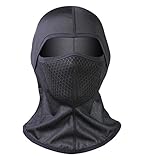 Panegy Sturmhaube Winddichte Sturmmaske mit Panorama Sichtfeld Motorrad Balaclava Skimaske Schwarz B