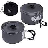 10T Kochset Ranger II Camping Topf Set 1 - 2 Mann Kochgeschirr 4 tlg. Kochtopf Set im Netzbeutel