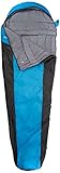 10T Schlafsack Yukon L -5° warm weich 1400g leicht Mumienschlafsack 205x75 Blau / Schwarz 175g/m²