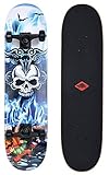 Schildkröt Skateboard Grinder 31, Premium Komplett-Board, konkave Deckform mit Doppel-Kick und Griptape, 9-lagiges Ahornholz, ABEC9 Kugellager, Design: Inferno, 510681
