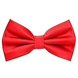 MASADA Herren Fliege Feuerrot Seidenlook, stufenlos verstellbar, handgefertigt, Hakenverschluss - 12 x 6 cm 100% Polyester
